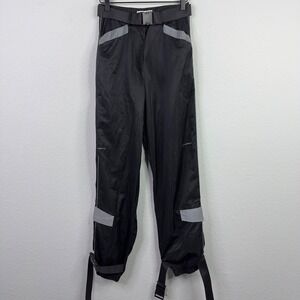 I AM GIA Pants XS Black Cargo Pants Reflective Streetwear Cargo Tech Y2K Utility